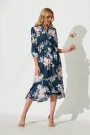 Jemimah Midi Teal Blush Floral