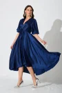 Helsinki Maxi Dress In Navy Satin